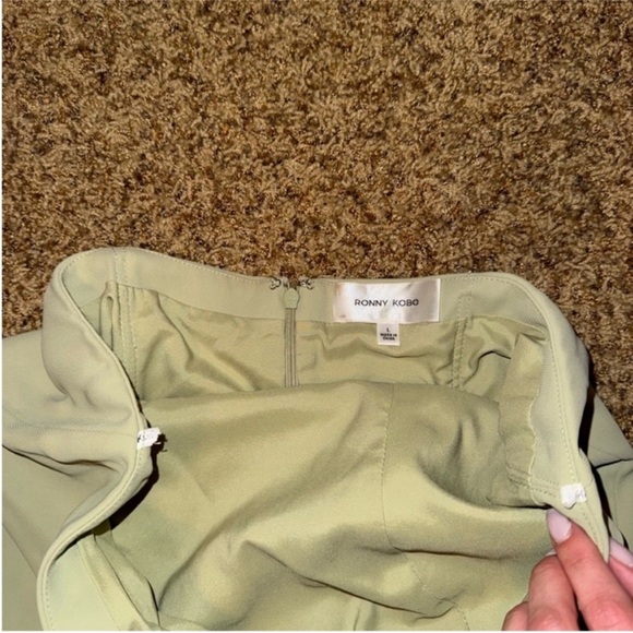 Ronny Kobo Collection Light Green Maxi Dress Lenox halter size large - Picture 5 of 9